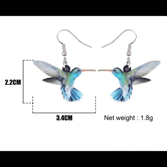 Hummingbird Earrings Acrylic NWT - Picture 4 of 7